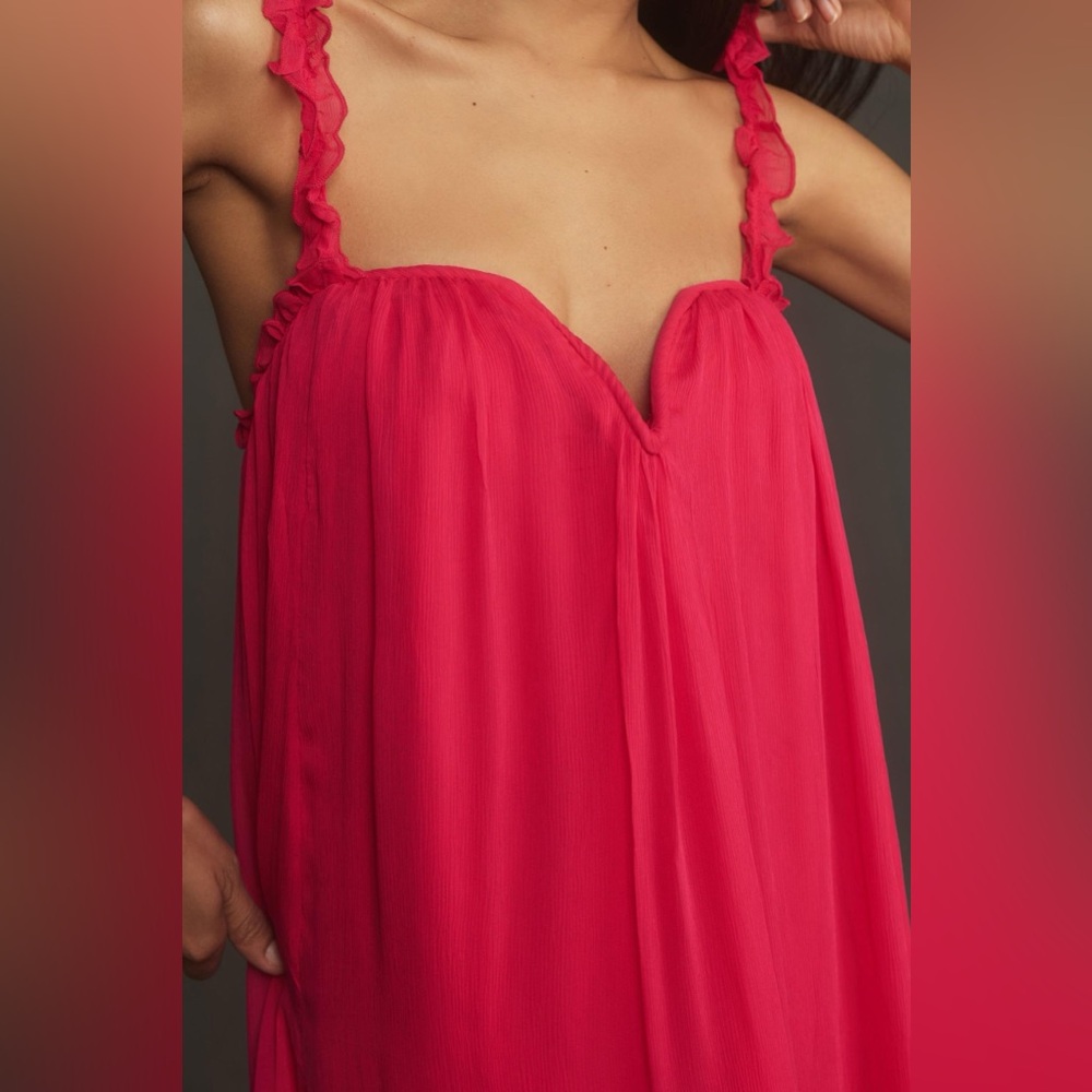 ✨ Anthropologie Sleeveless Chiffon Midi Dress XL - Picture 2 of 4